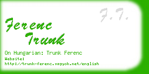 ferenc trunk business card